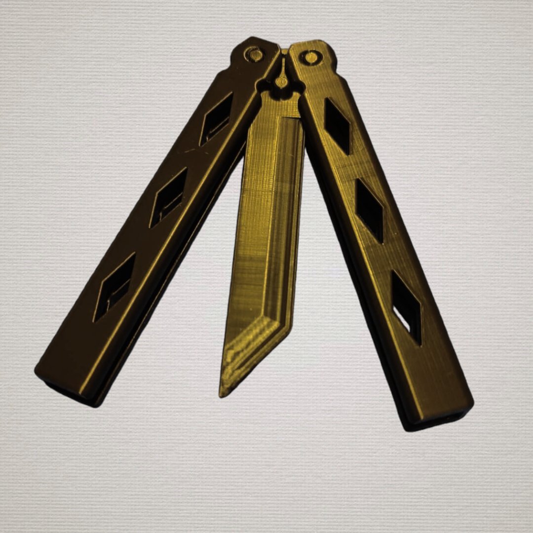 Black Bailsong Butterfly Knife Adult Fidget - Odell Creations