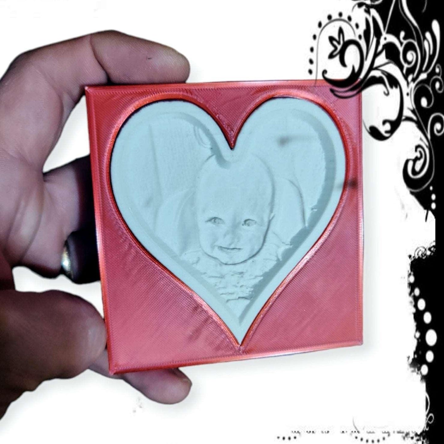 Lithophane Shadow Box | Heart Lithophane | Odell Creations