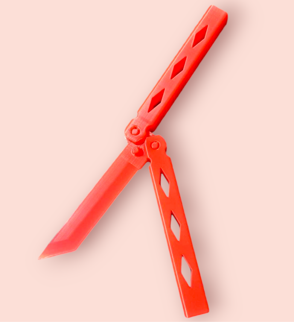 Red Bailsong Butterfly Knife Odell Creations