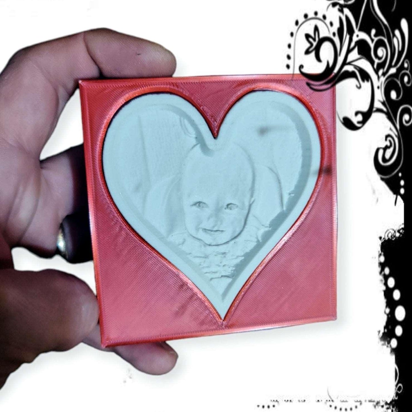 Heart Custom Lithophane Shadow Box - Odell Creations