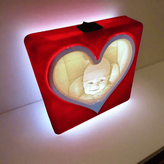 Heart Custom Lithophane Shadow Box - Odell Creations