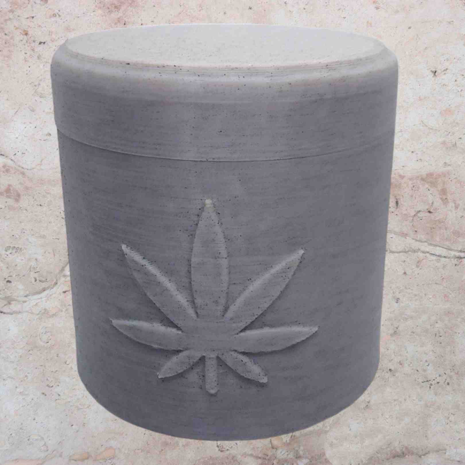 Leaf Embossed Stash Jar with Keychain Loop - Odell Creations