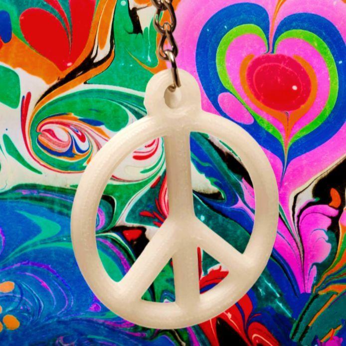 Peace Sign Keychains that Glow in the Dark by Mystic Mesh 3D - Odell Creations