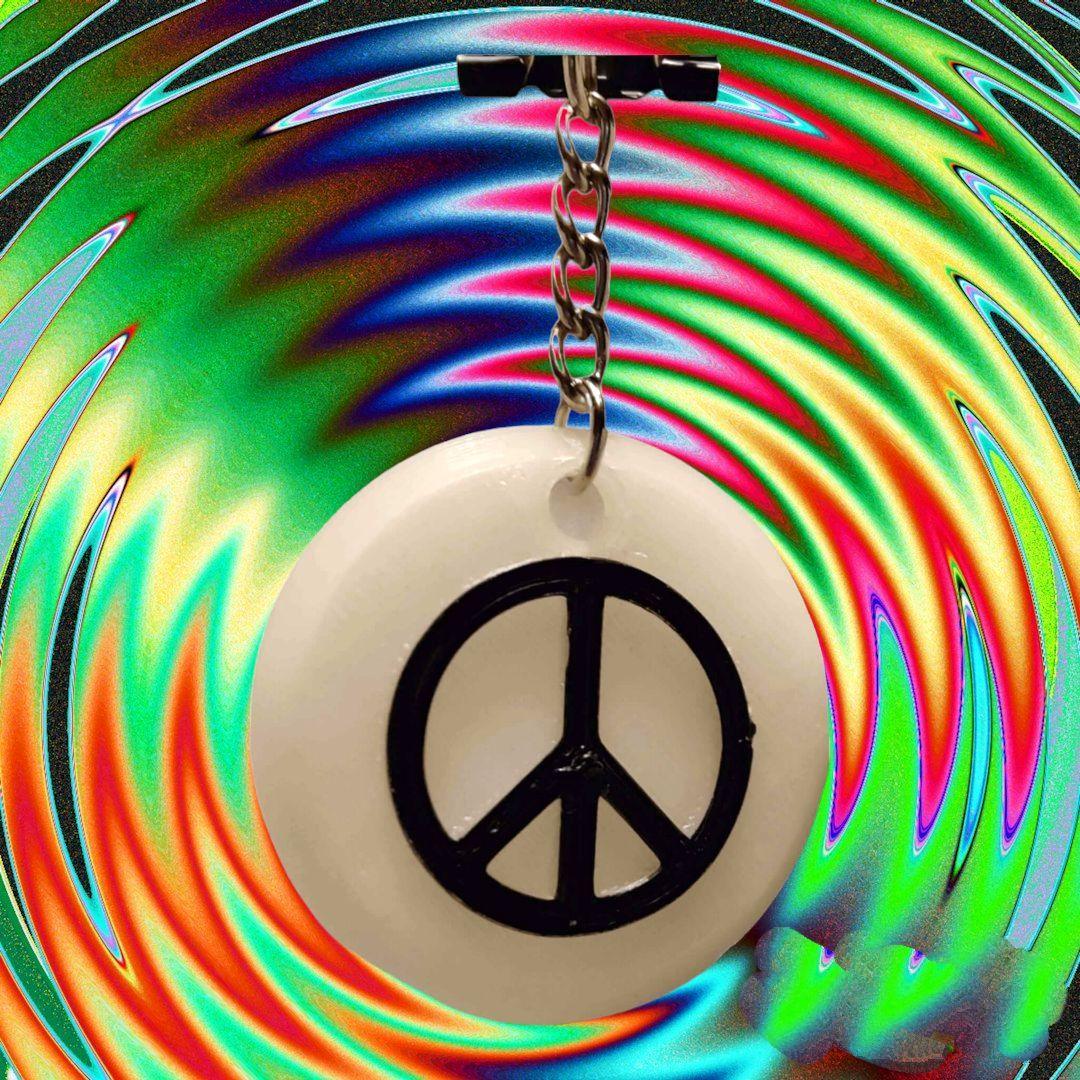 Peace Sign Keychains that Glow in the Dark by Mystic Mesh 3D - Odell Creations