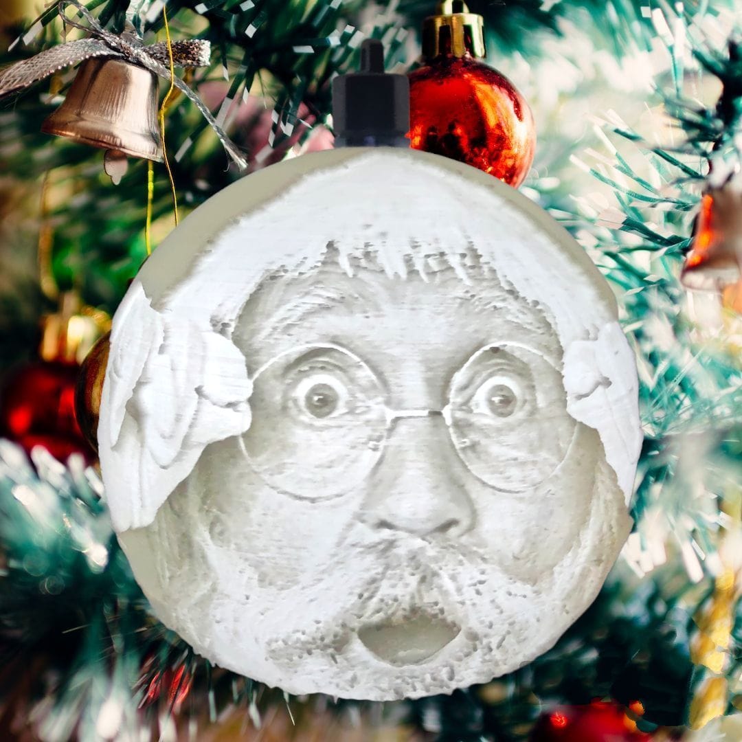 Santa 3D Photo Lithophane Christmas Ornament - Light Up Your Christmas Tree with a Lithophane Ornament - Odell Creations