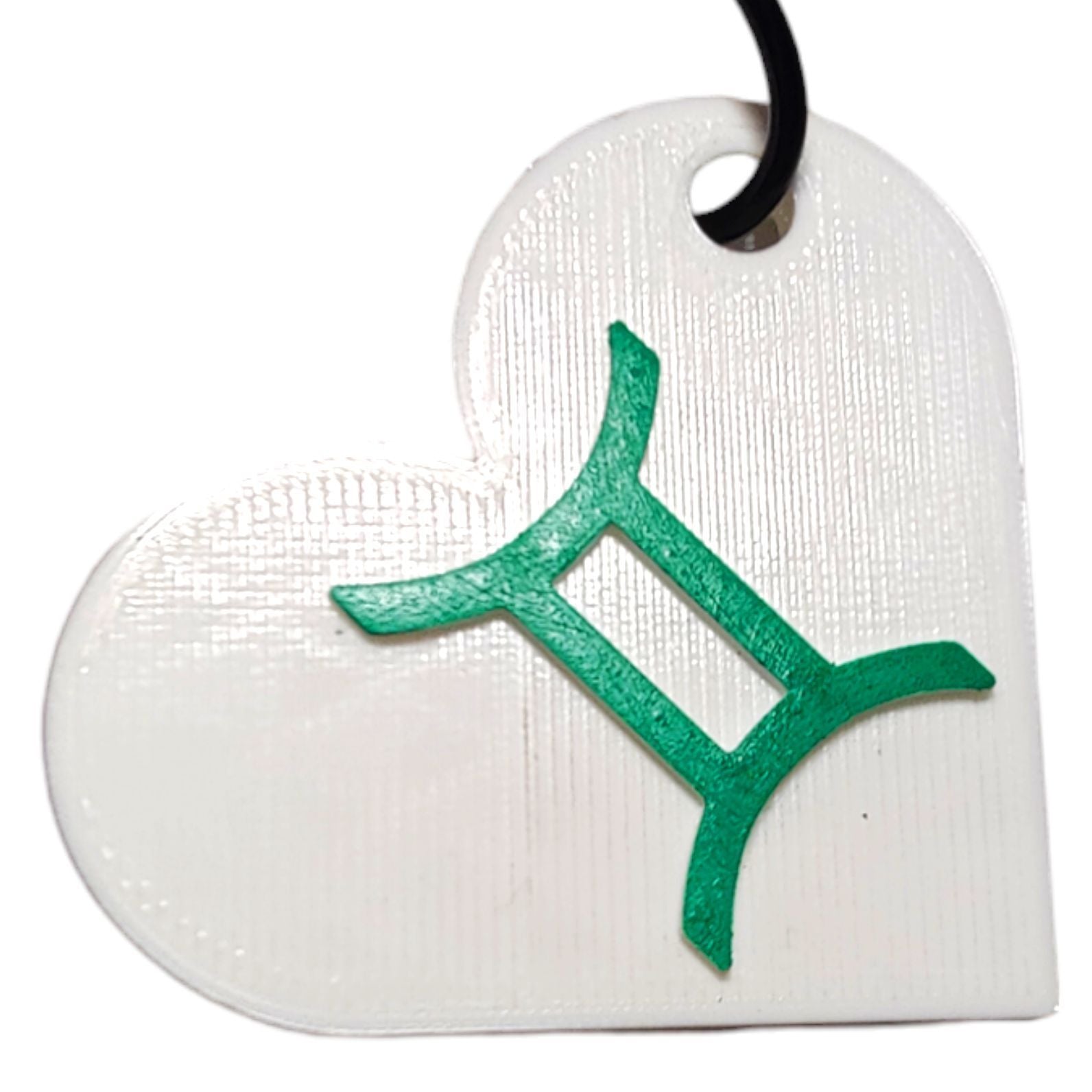 White Heart Shaped Zodiac Sign Keychains by Mystic Mesh 3D for Valentines - Odell Creations