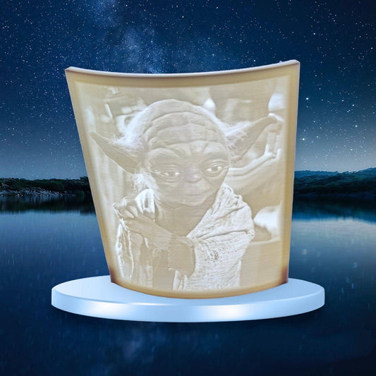 Yoda Photo Puck Light Lithophane 4"x5" - Odell Creations